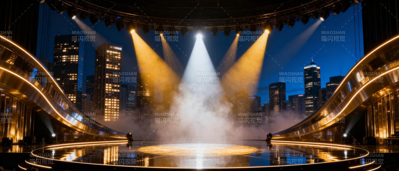 城市夜景舞台灯光图片