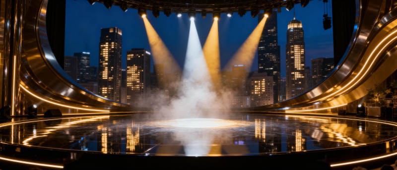 城市夜景舞台光影图片