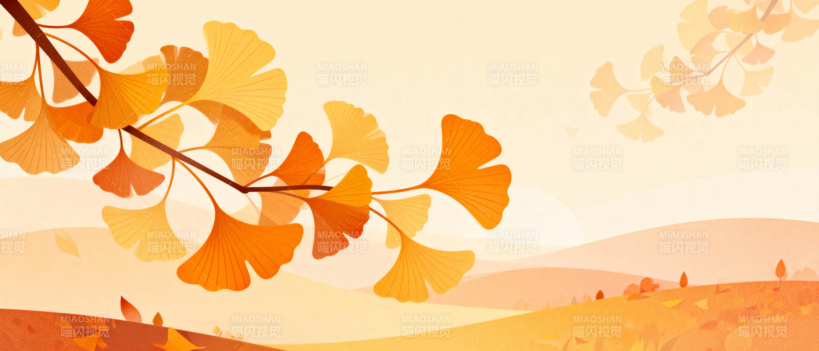 秋日银杏美景图片