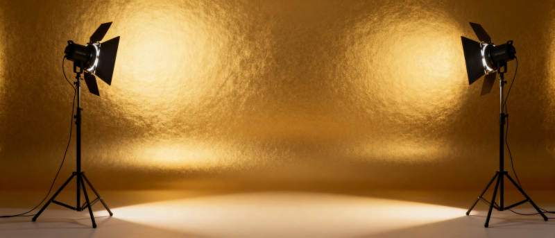 金色背景灯光摄影棚图片