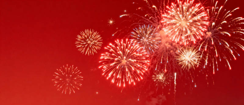 璀璨烟花映红夜空图片