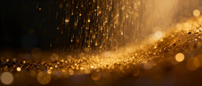 金色雨滴闪耀光芒图片