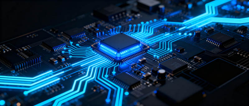 芯片电路发光图图片