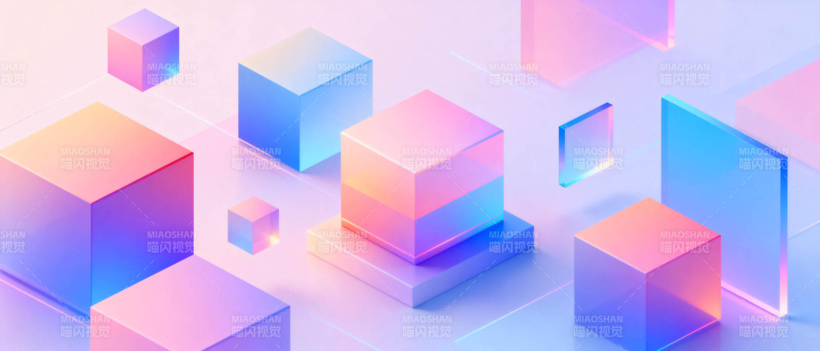 渐变立方体艺术图片