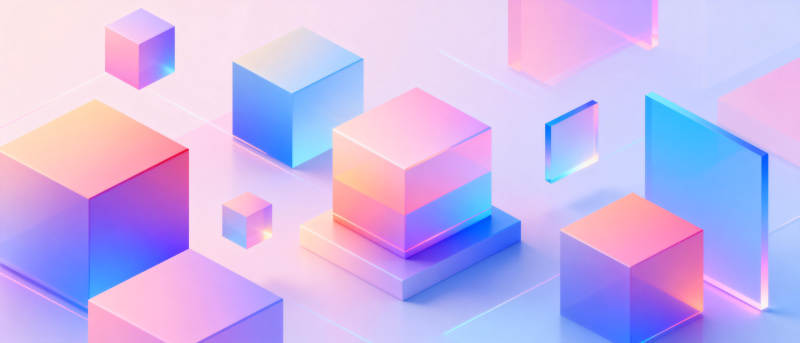 渐变立方体艺术图片