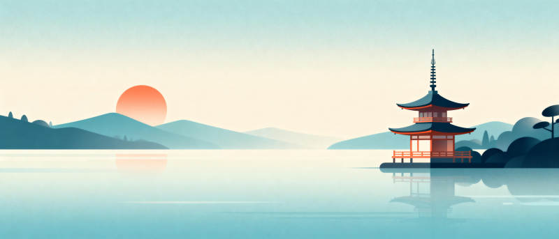 湖畔夕照亭图片