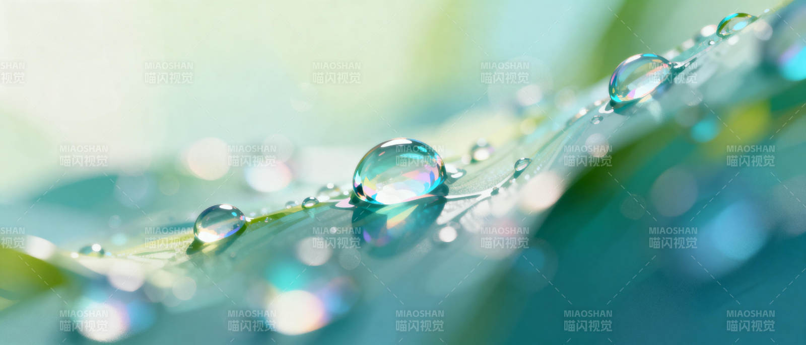 露珠晶莹 绿叶生辉图片