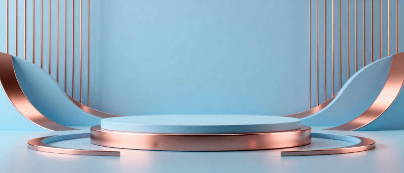 蓝铜几何舞台图片