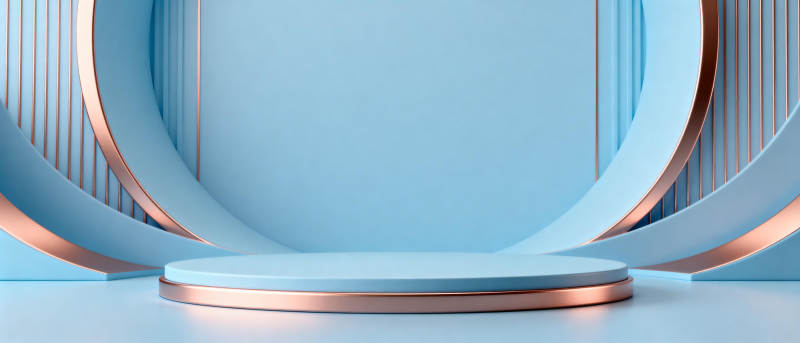 蓝金几何舞台图片