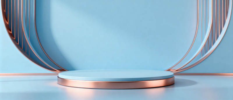 简约蓝铜色舞台图片