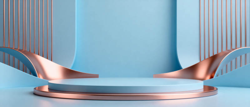 蓝铜几何舞台图片