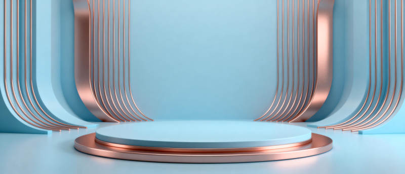 蓝铜几何舞台图片