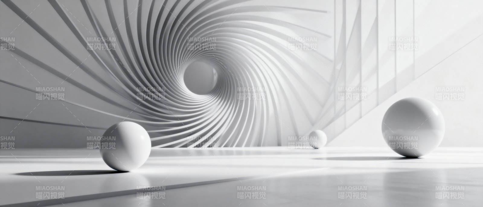 螺旋光影中的球体图片