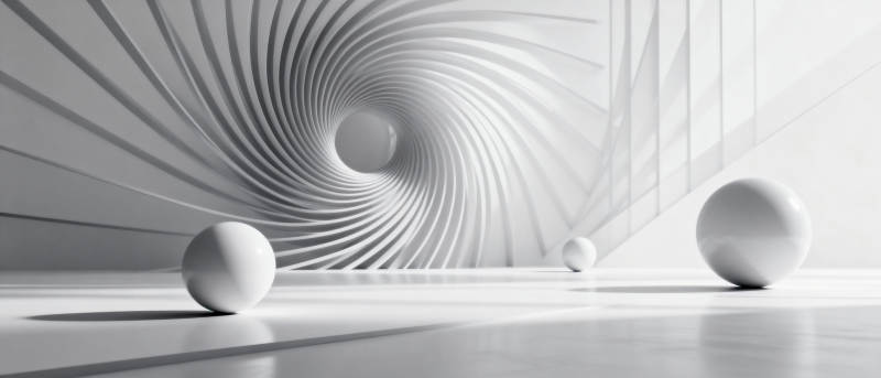 螺旋光影中的球体图片