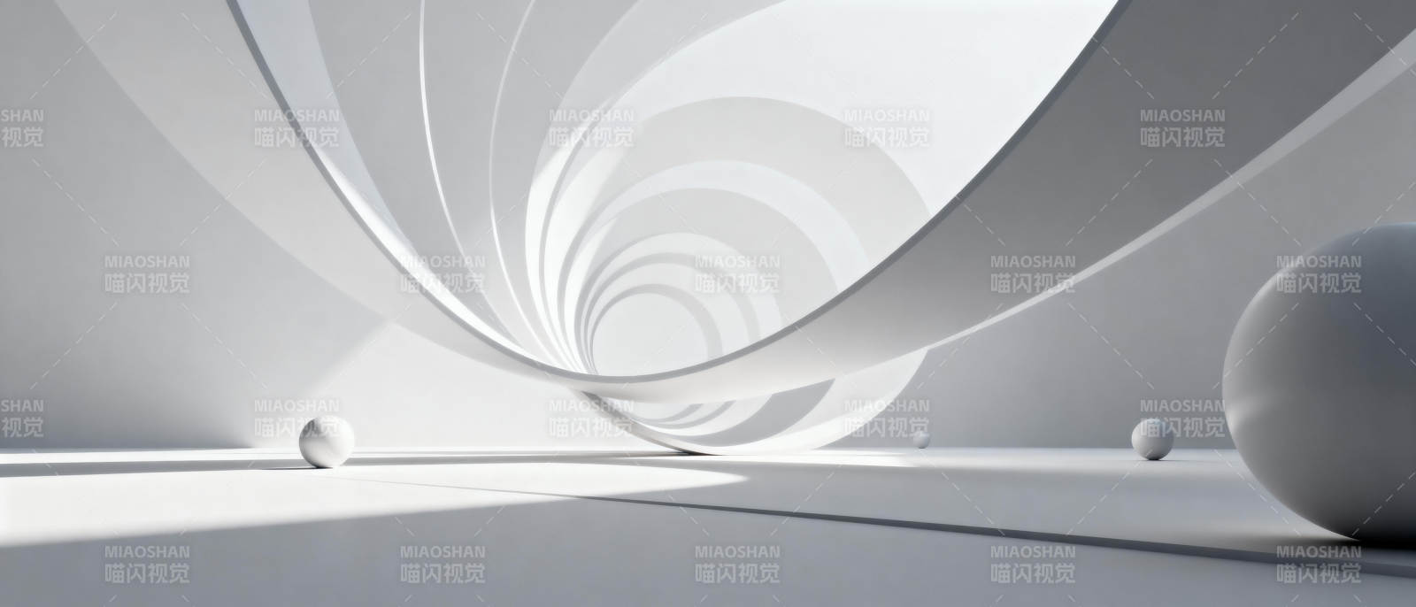 白色螺旋隧道图片