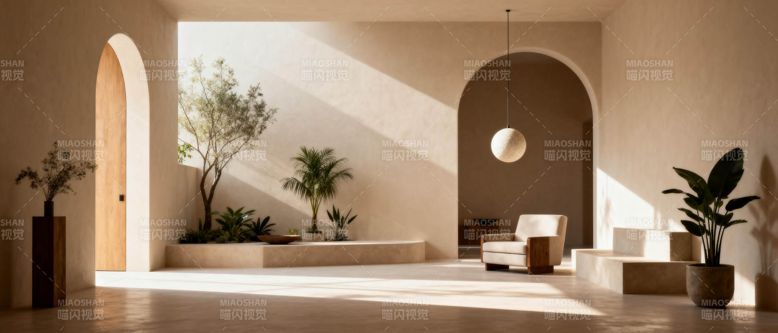 阳光庭院静谧居所图片