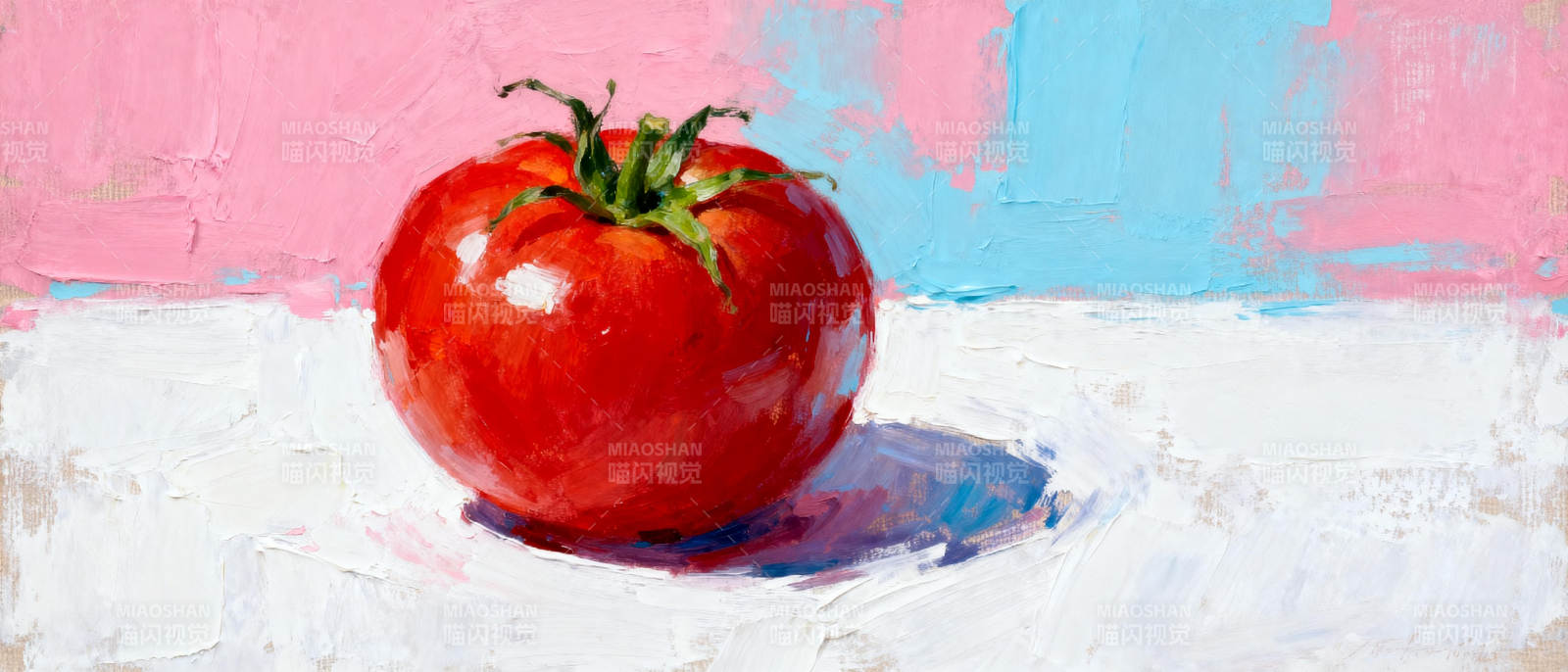 红番茄静物画图片