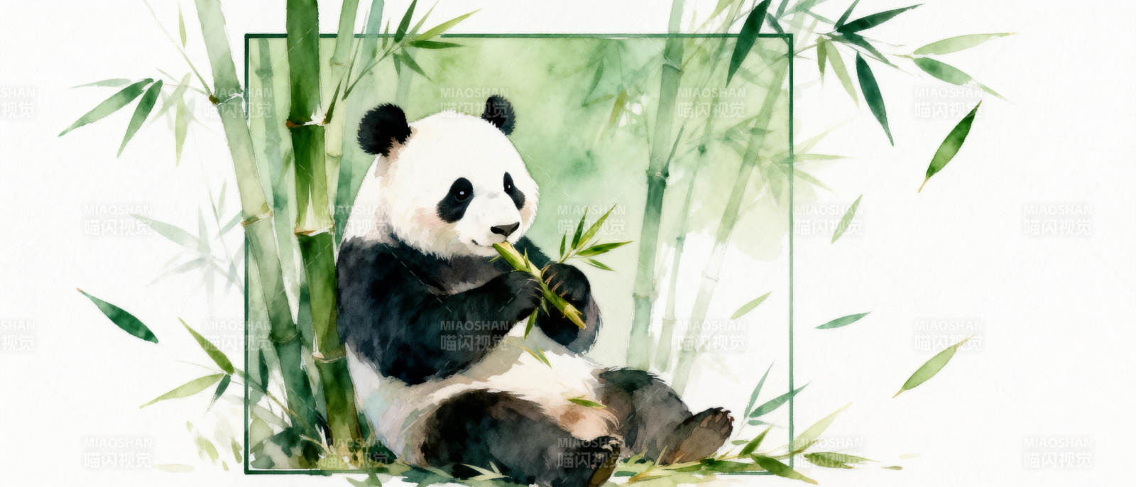 熊猫吃竹子图片