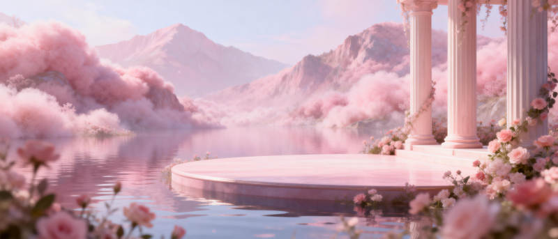 梦幻樱花湖畔图片