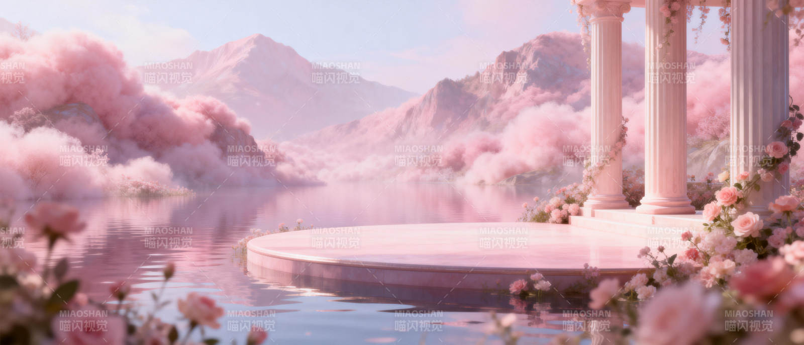 梦幻樱花湖畔图片