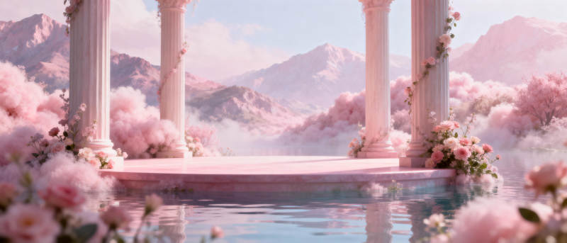 粉色仙境花园图片