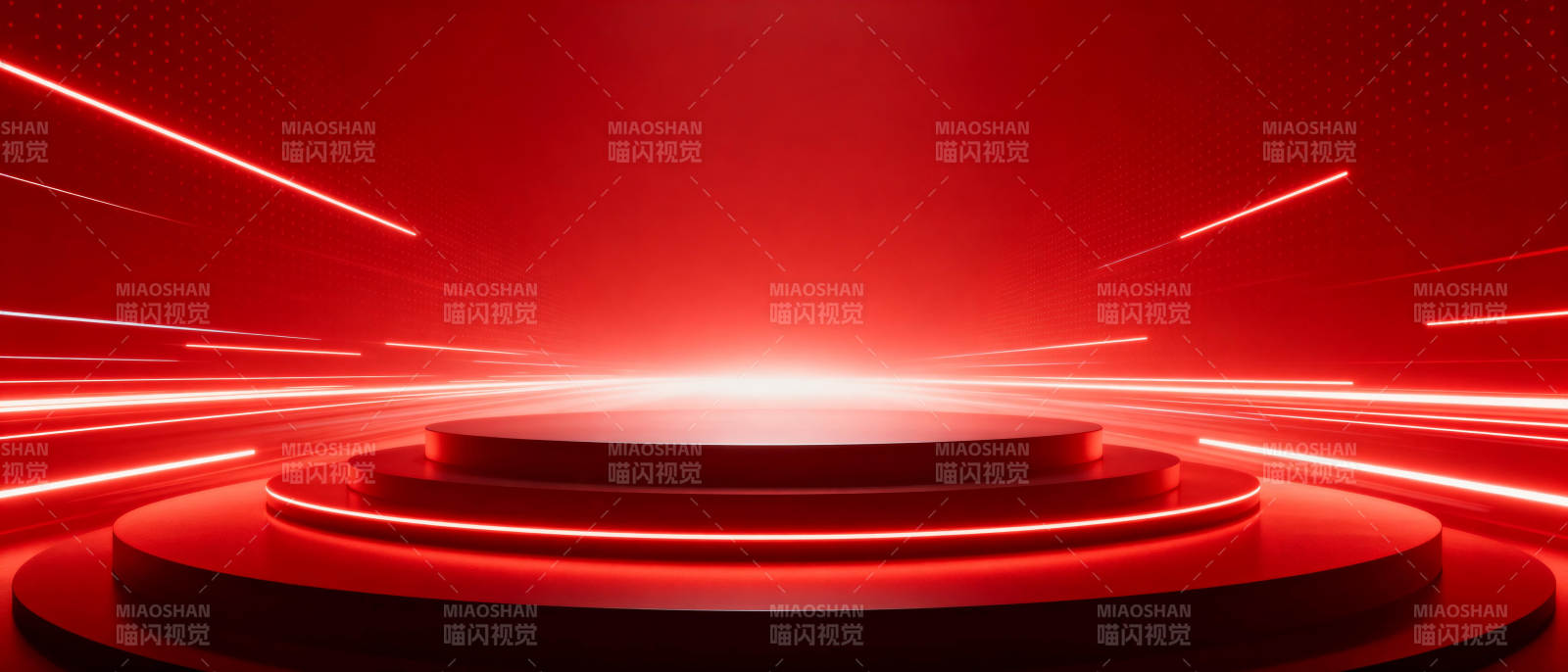 红色光效舞台图片