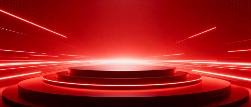 红色光效舞台图片