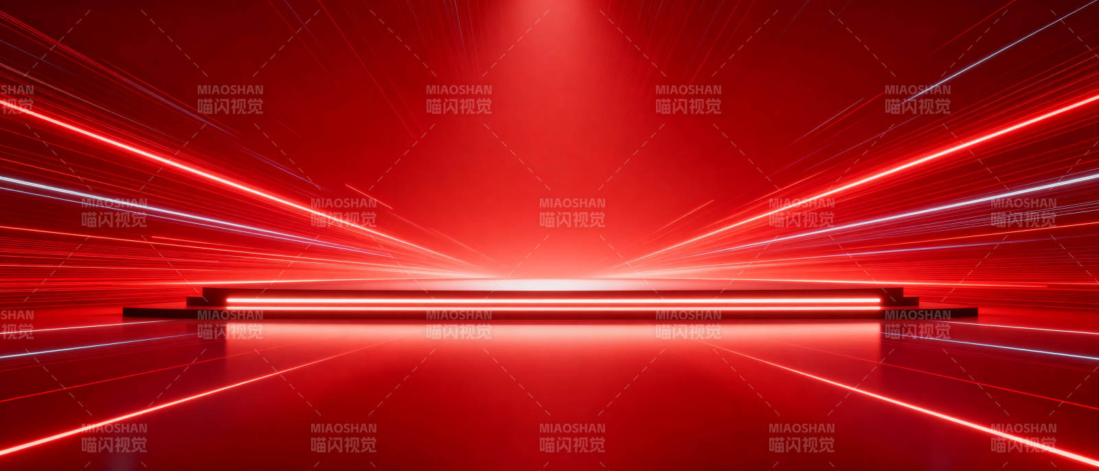 红色光轨舞台图片