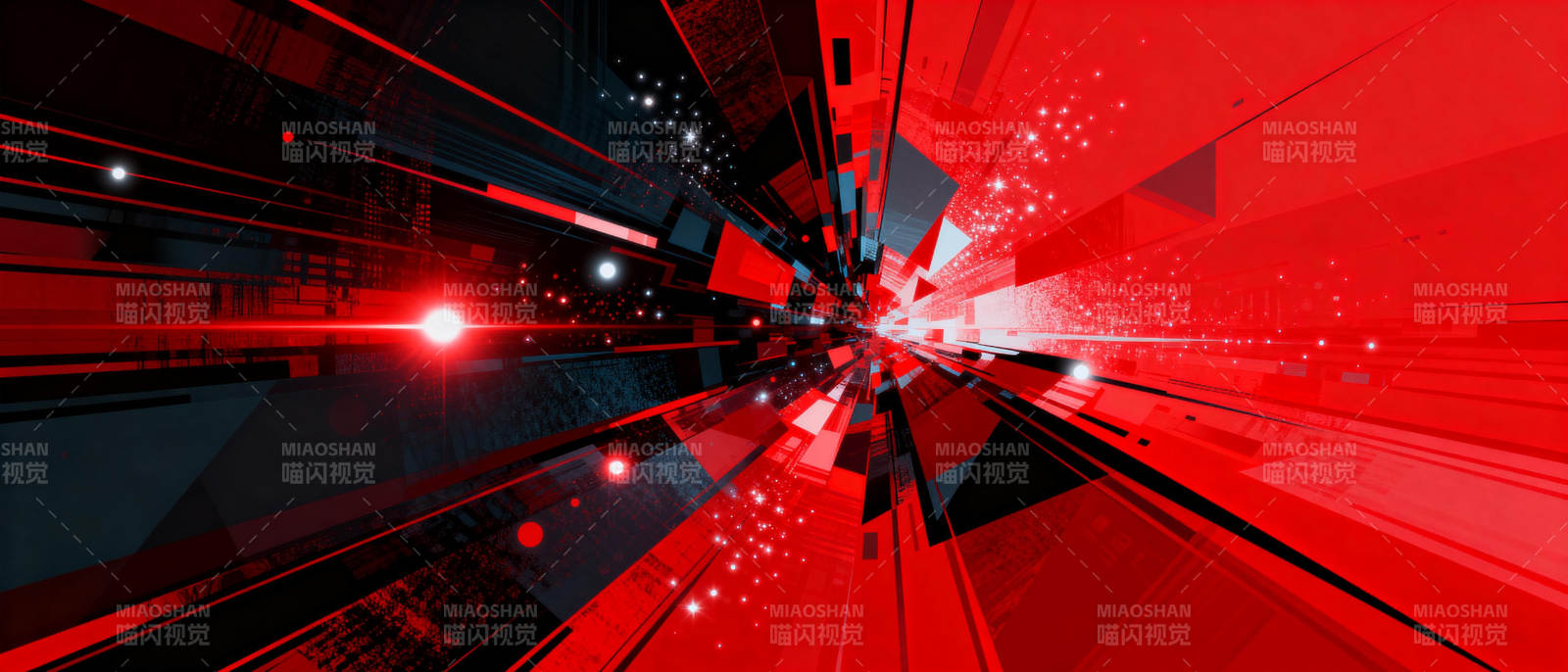 红色科技隧道图片