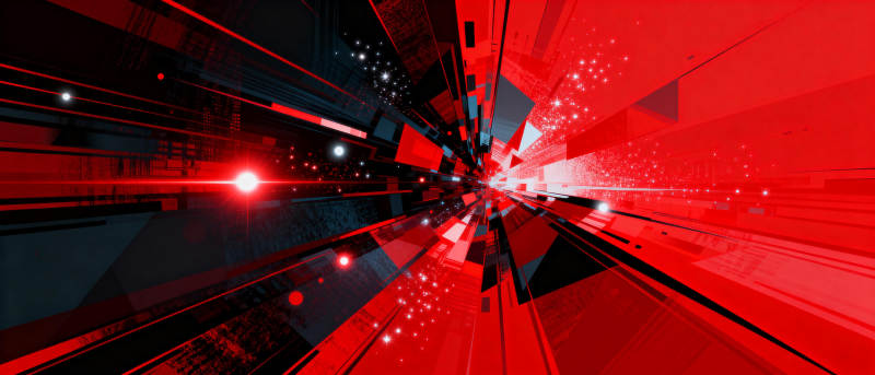 红色科技隧道图片