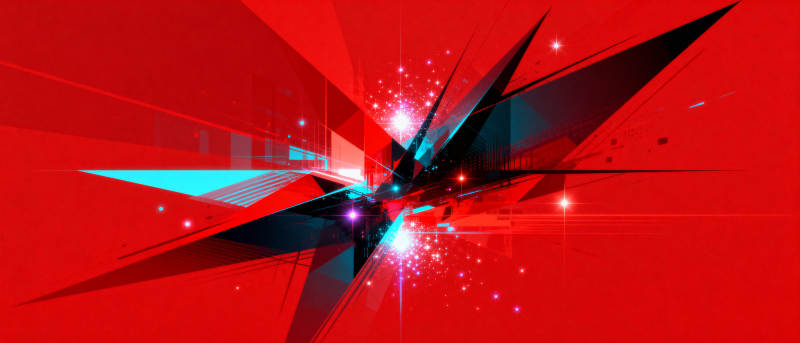 红色星芒绽放图片