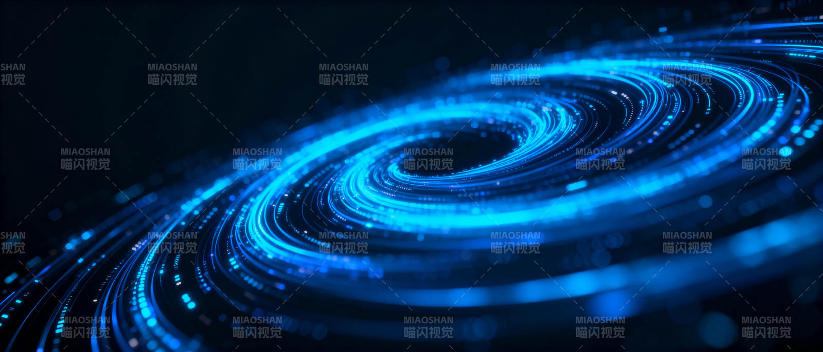 蓝色光圈漩涡图片