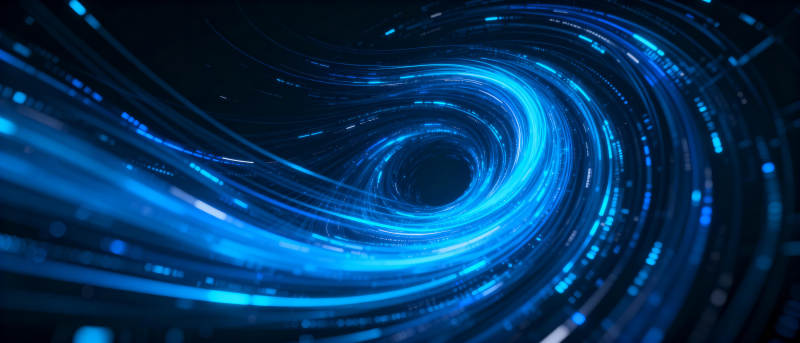 蓝色光流漩涡图片