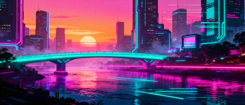 霓虹都市夜景图片