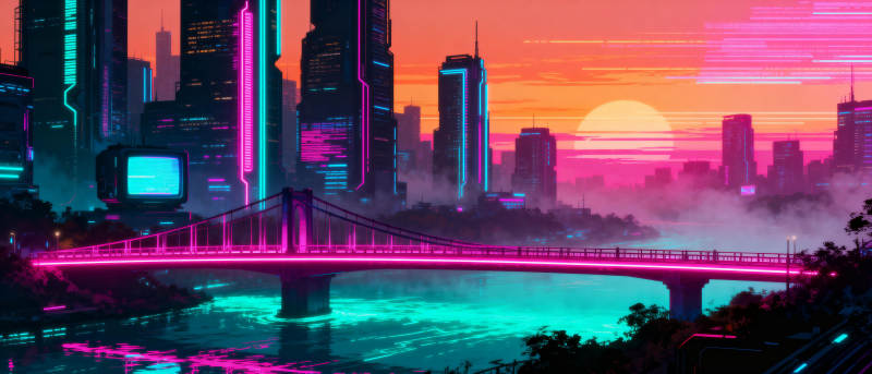 霓虹都市夜景图片