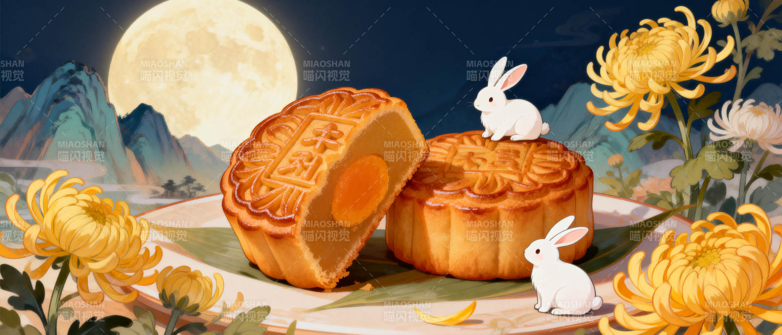 中秋月圆饼香图片