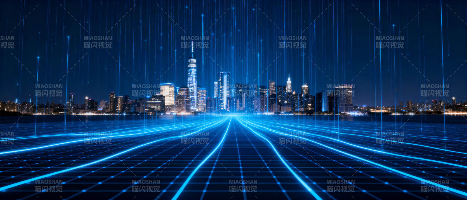 未来都市夜景图片