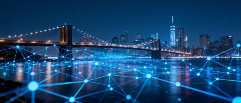 智慧城市夜景连接图片