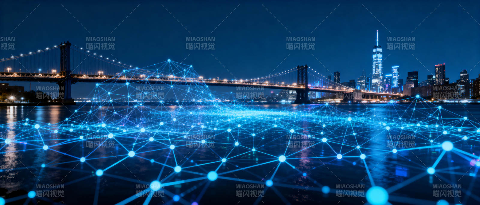 智慧之桥夜景图片