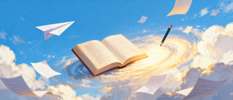 书页飞舞的天空图片
