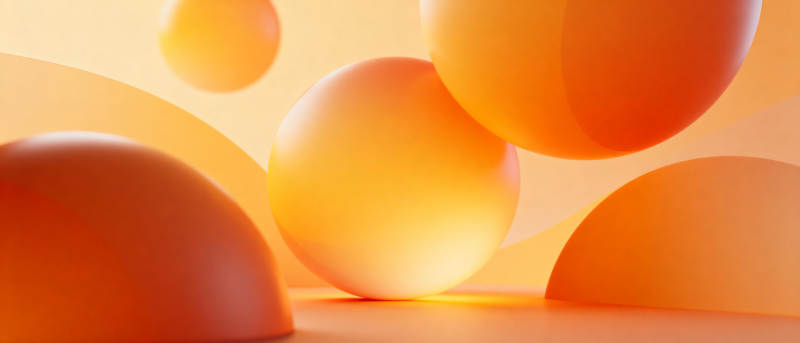 橙色球体光影交错图片