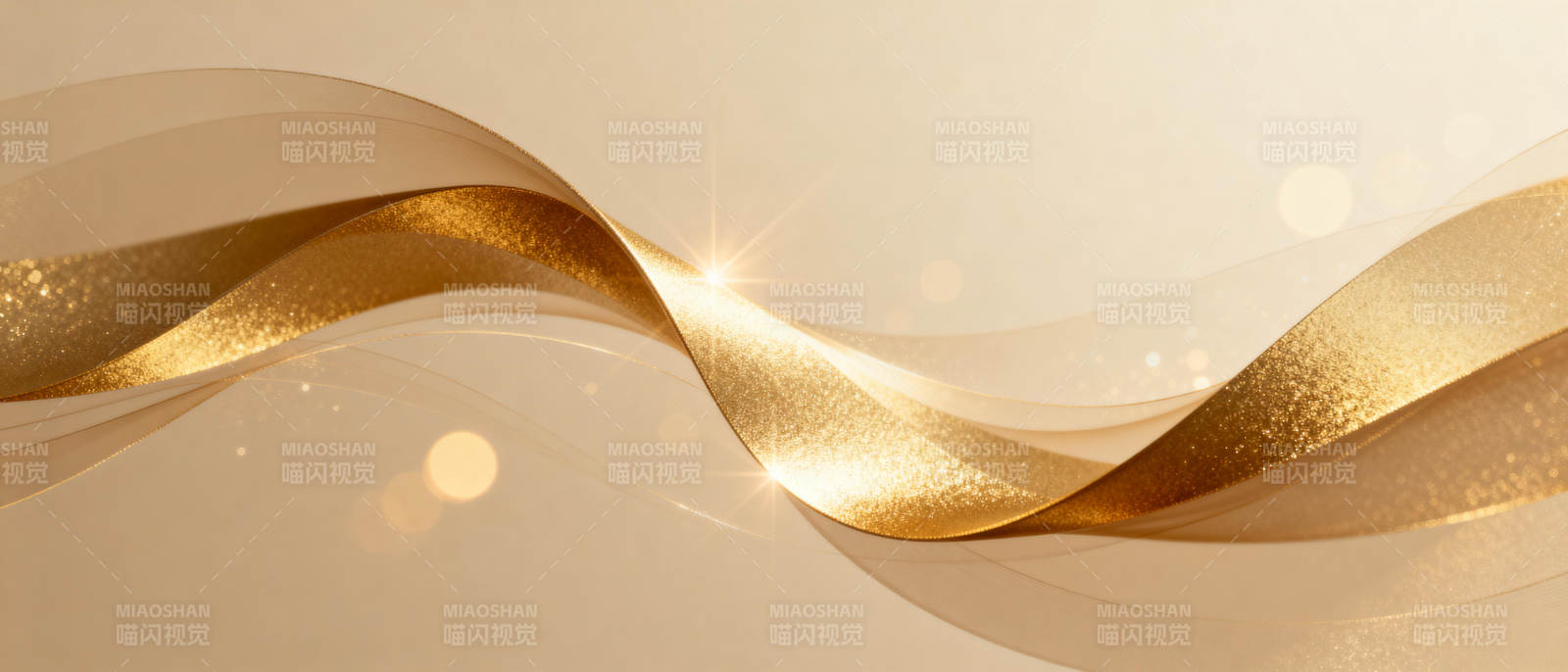 金色丝带飘逸图片