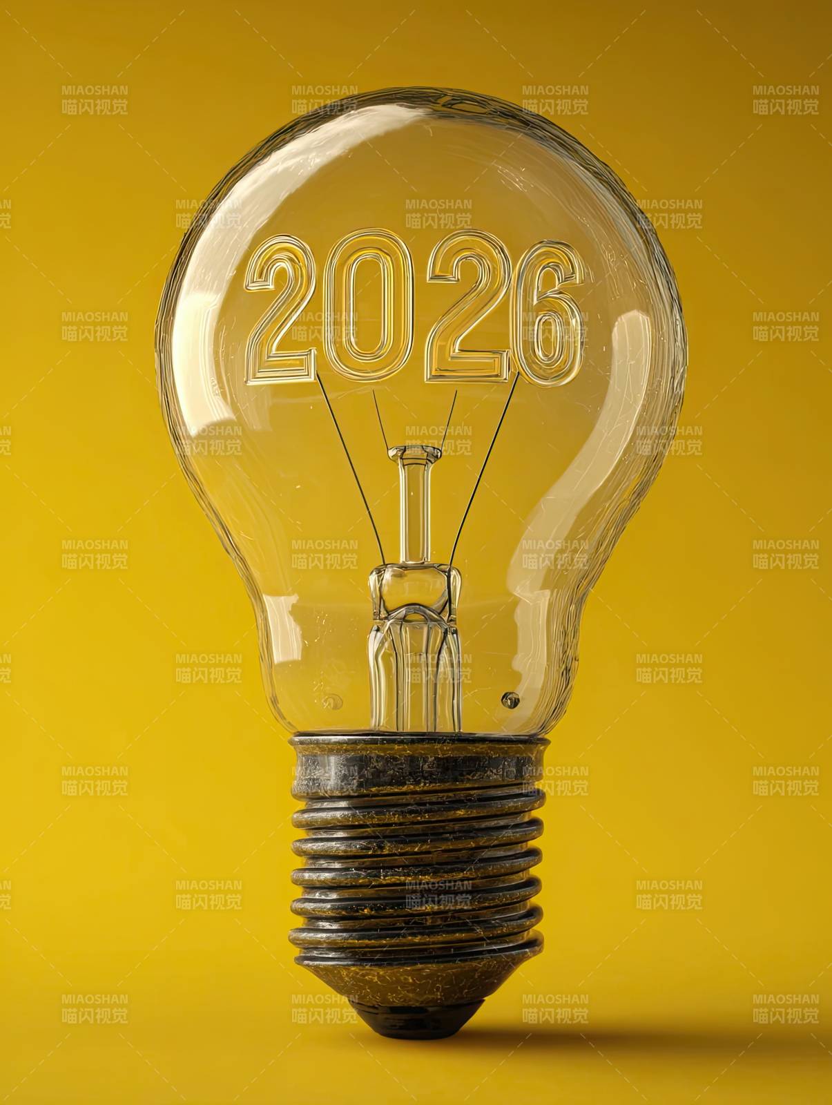 灯泡内数字2026创意设计图片