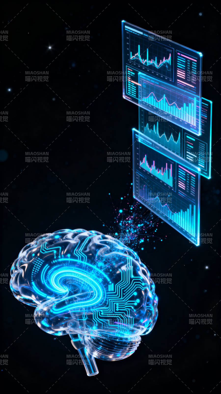 大脑数据可视化科技图像图片