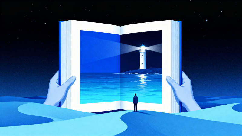 书本中的灯塔世界图片