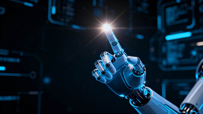 机器人触碰科技光点图片