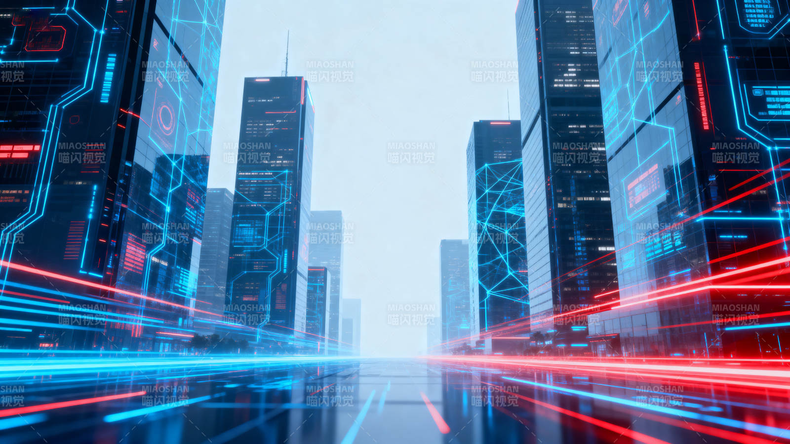 未来城市科技感街道图片