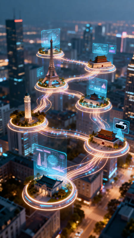 智慧城市连接全球地标图片