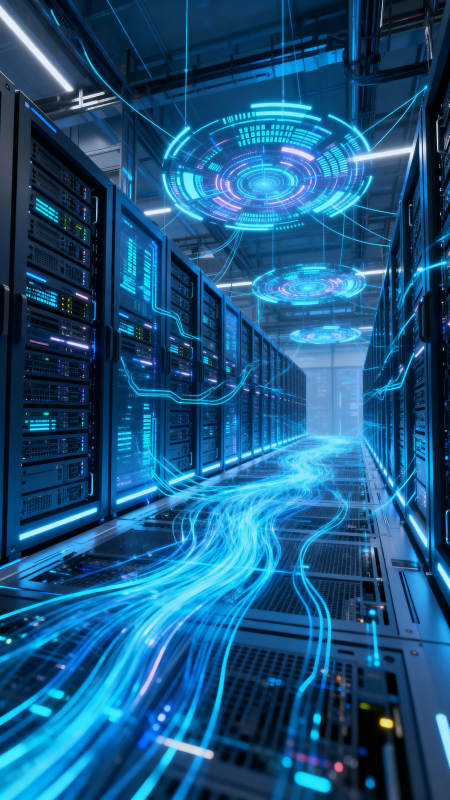 数据中心服务器机房科技感图片