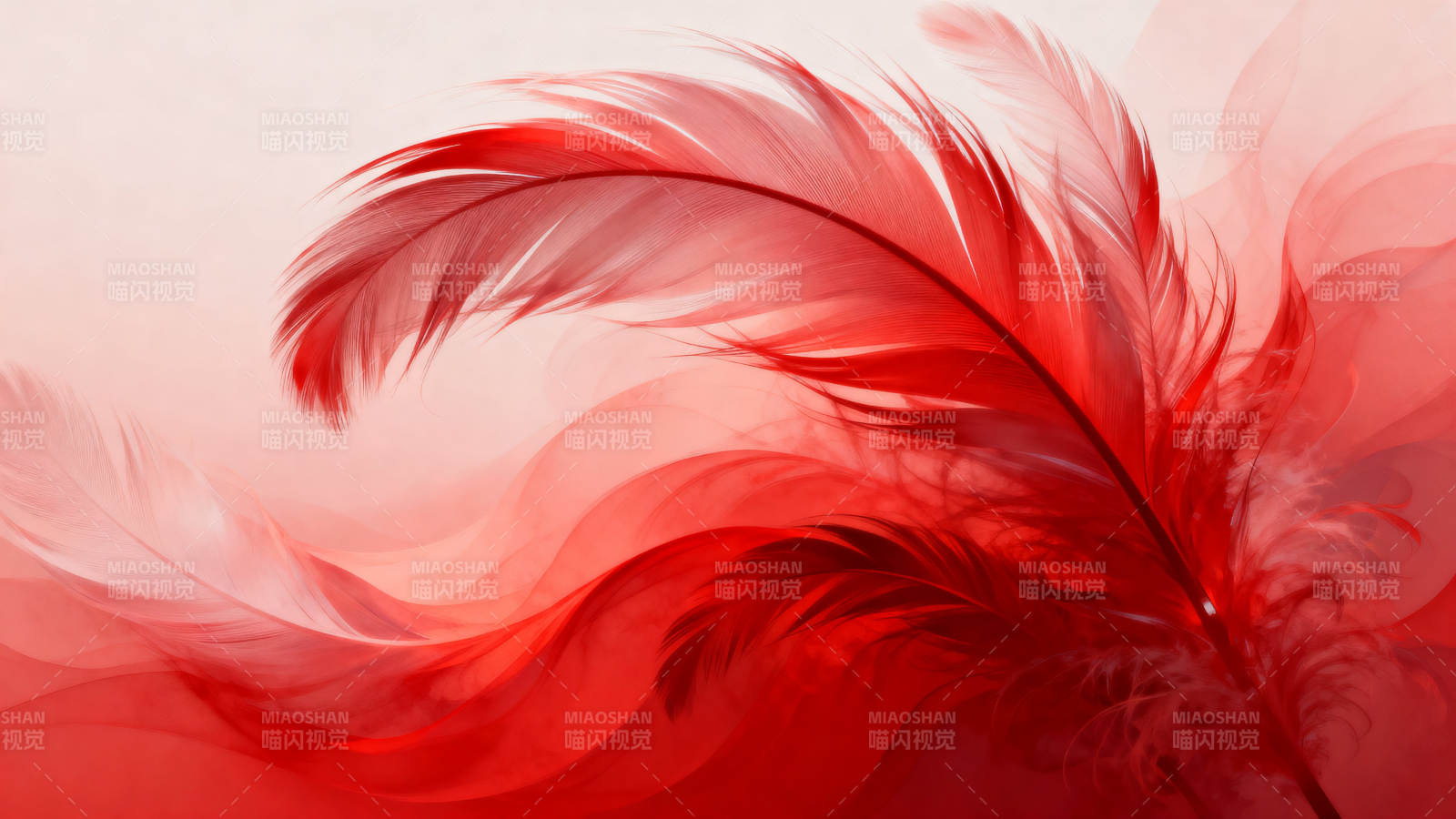 红色羽毛抽象艺术背景图片